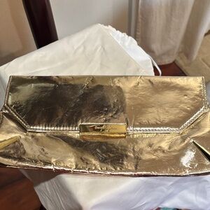Thierry Mugler Gold Metallic Clutch